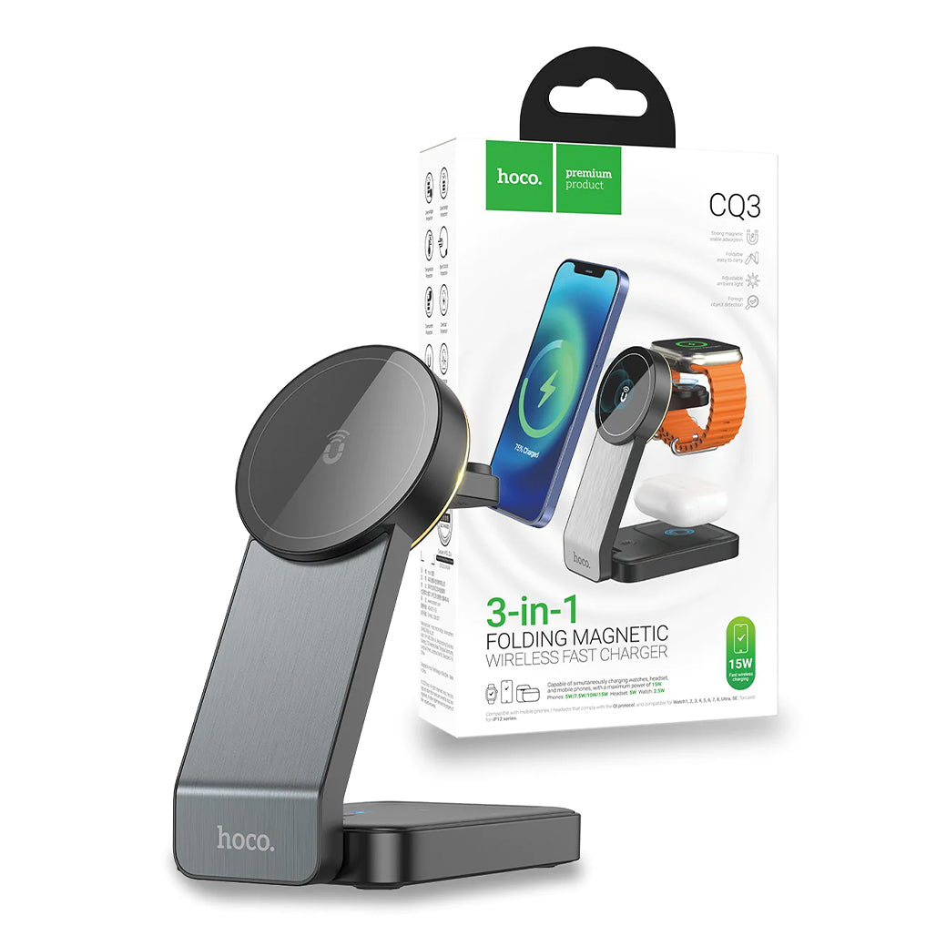 Hoco CQ3 3in1 Magnetic Fast Wireless Charger