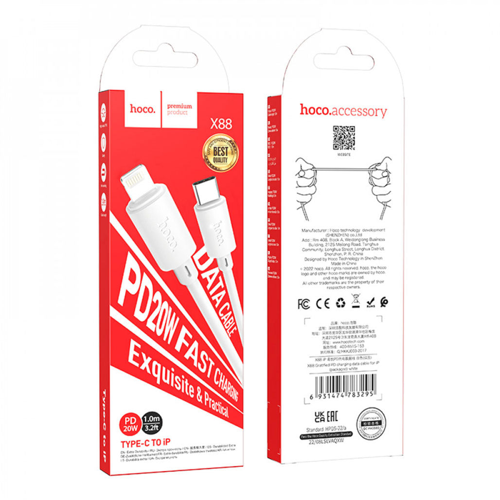 Hoco X88 Lightning To USB-A Cable - 20W - 1M
