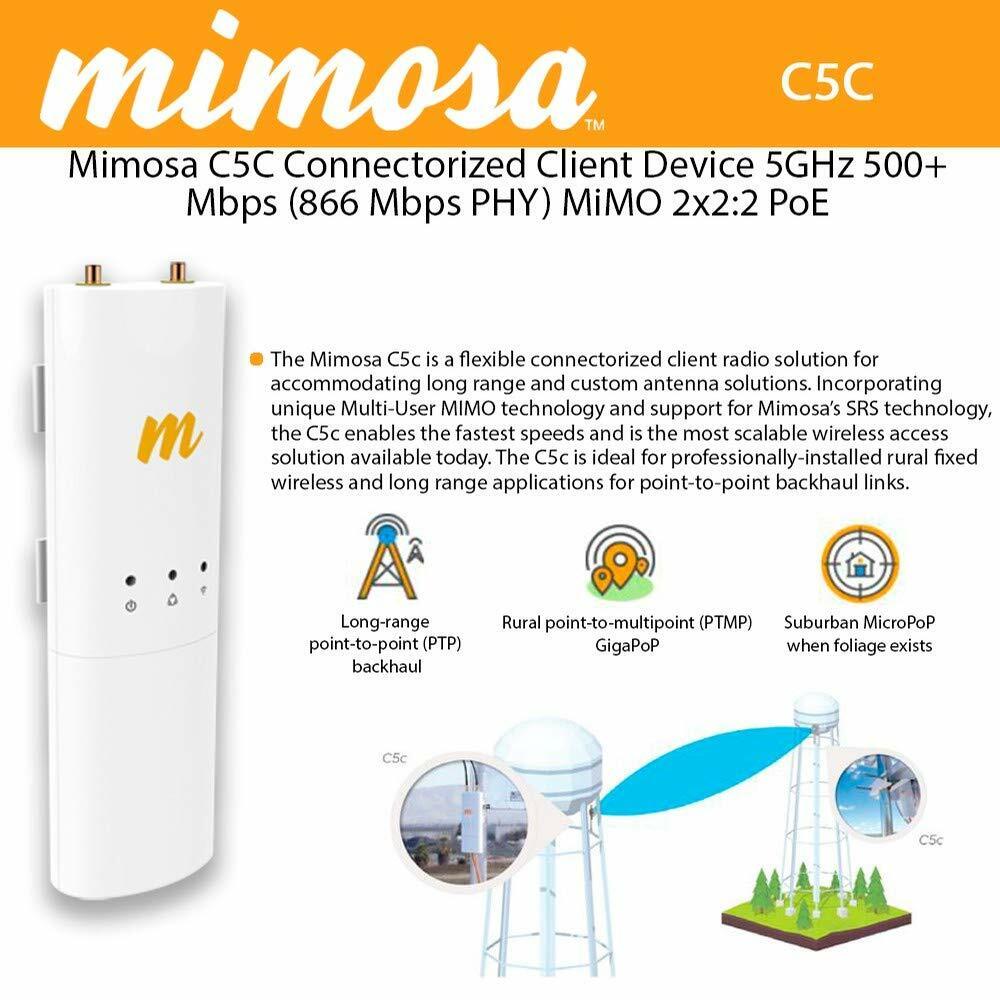 Mimosa C5C 100-00018-01 Point-to-Point Backhaul & Point-to-Multipoint Client Radio 4.9–6.4 GHz (PTP/PTMP*)