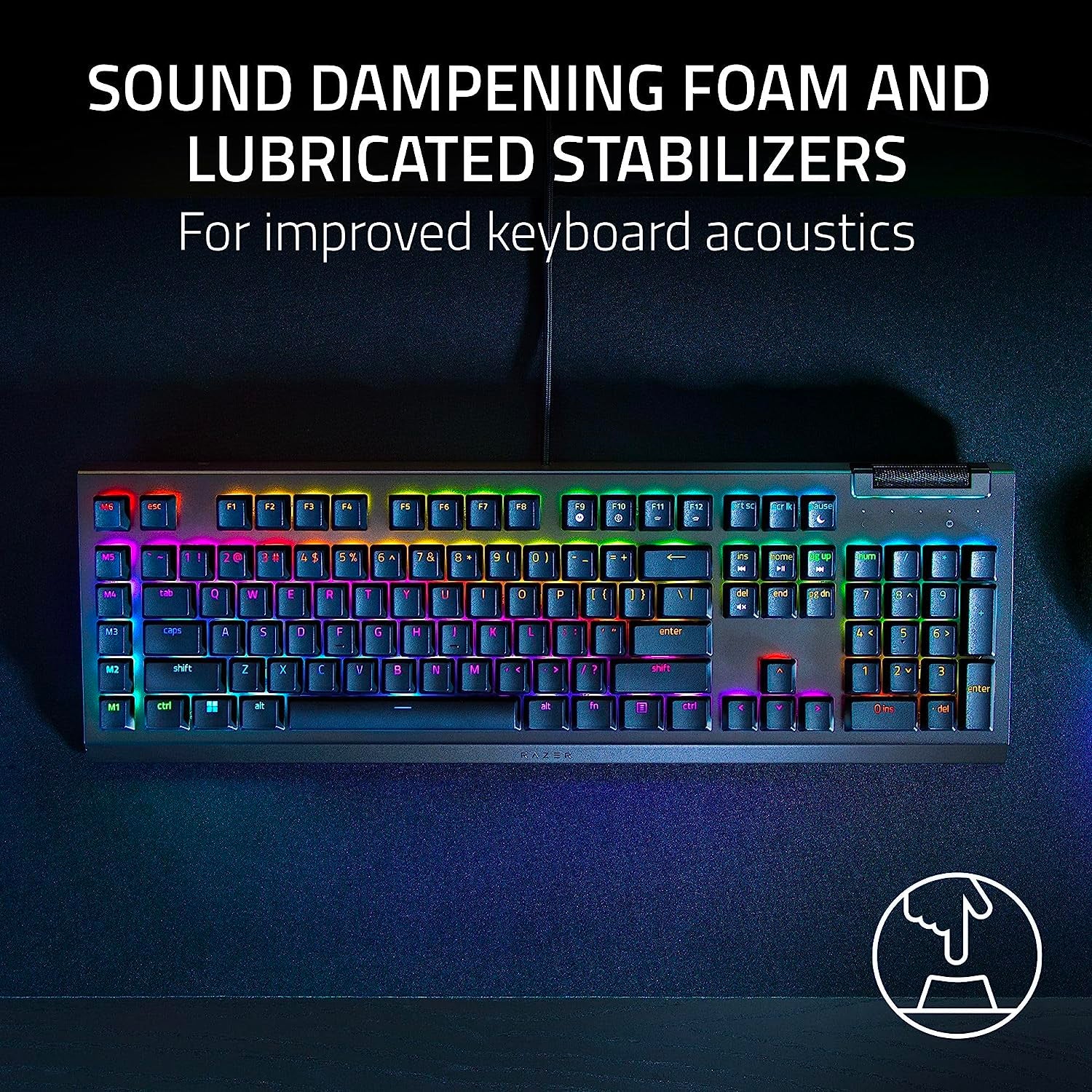 Razer BlackWidow V4 X - Mechanical Gaming Keyboard: Green Switches Tactile & Clicky
