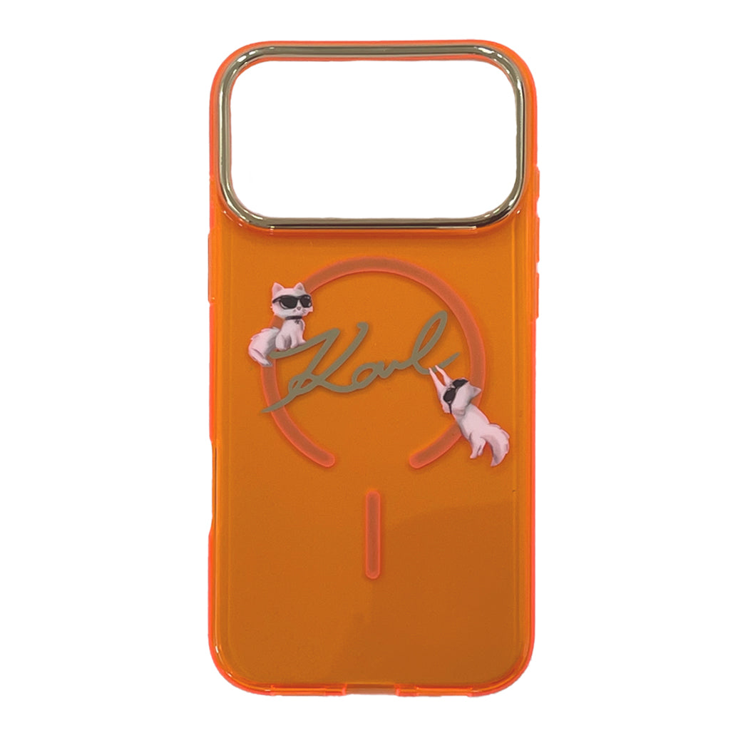 Karl Lagerfeld MagSafe IML Case with Choupette Scripted Logo