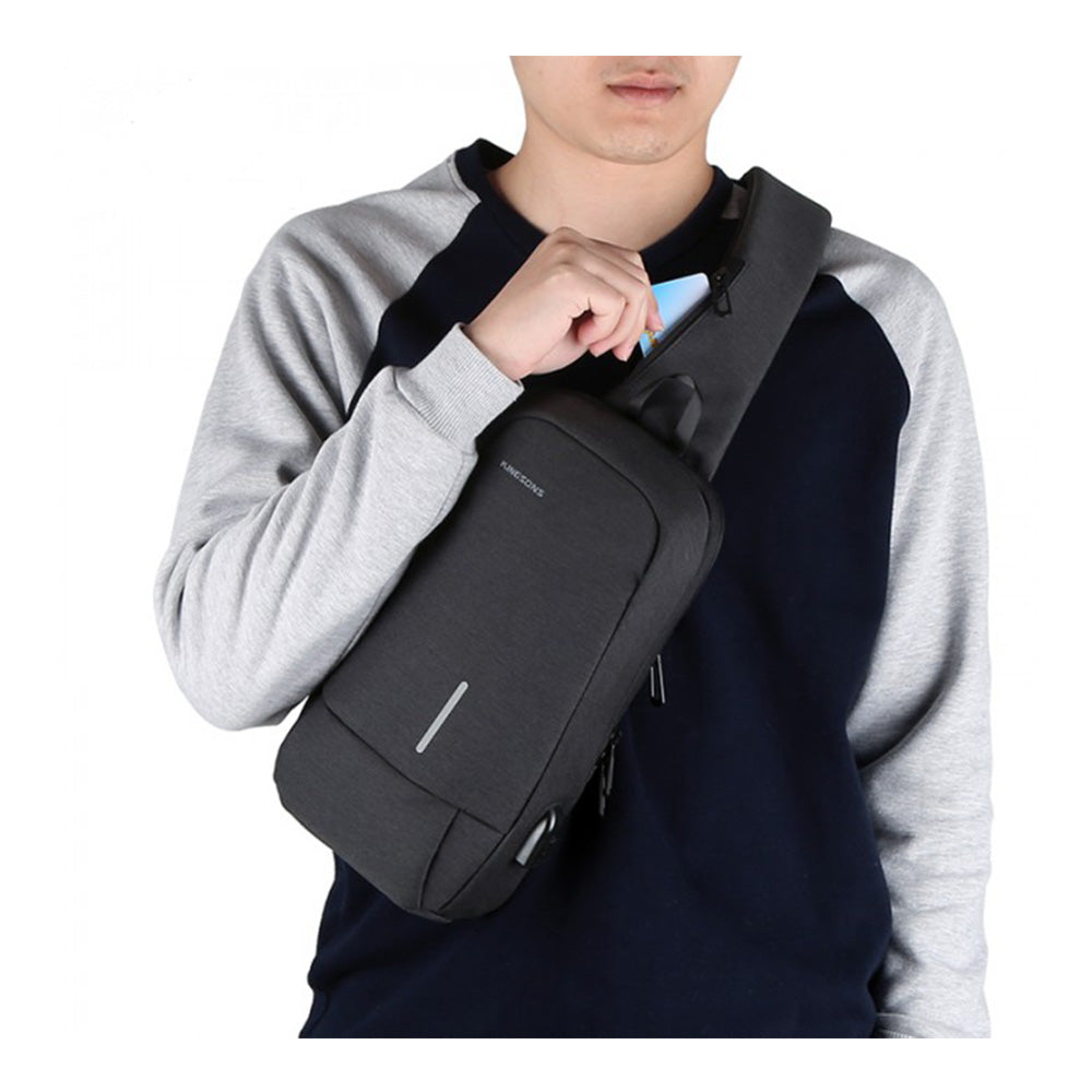 Kingsons Multifunctional Chest Bag Dark Gray | KS3173W