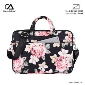 Canvas Artisan Laptop Bag H40-C12 Black, Durable And Water-Resistant