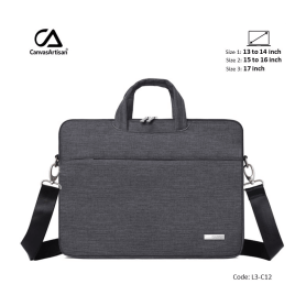 canvasartisan bag laptop Slim L3-C12 Dark Gray 17, Durable And Water-Resistant