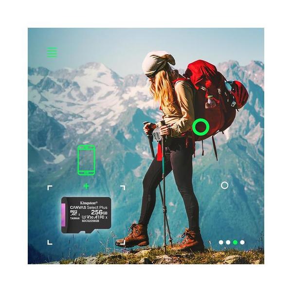 Kingston 512GB micSDXC Canvas Select Plus 100R A1 C10 Card + ADP, SDCS2/512GB, with 5 Years