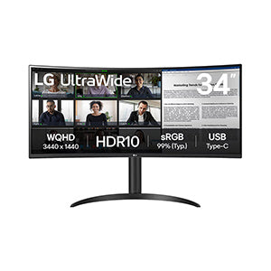 LG Curved UltraWide - 34" VA WQHD 100Hz Monitor - 34WR55QK-B