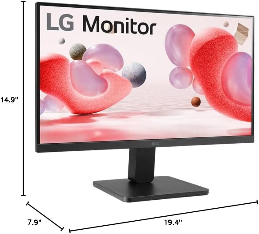 LG 22MR410-B 22-inch FHD Computer Monitor, 100Hz, 5ms, AMD FreeSync, Reader Mode & Flicker Safe, 3-Side Borderless Design, Black Stabilizer, Dynamic Action Sync, HDMI, D-Sub, Tilt Stand