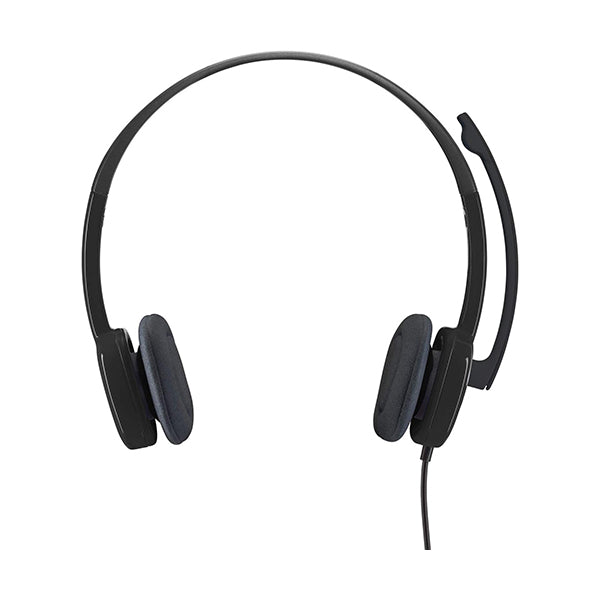 Logitech, H151 Wired Headset, Analog Stereo Headphones with Rotating Noise-Cancelling Microphone, 3.5 mm Audio Jack, In-Line Controls, PC/Mac/Laptop/Tablet/Smartphone - 981-000589