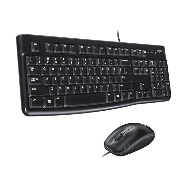 Logitech MK120 Corded Keyboard and Mouse Combo - Durable and Spill-Resistant Design