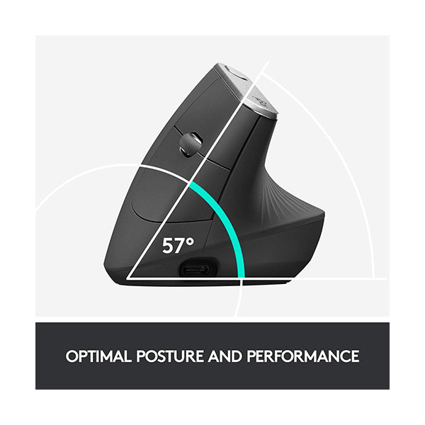 Logitech Wireless Mouse MX Vertical Advanced Ergonomic Mouse - 910-005447