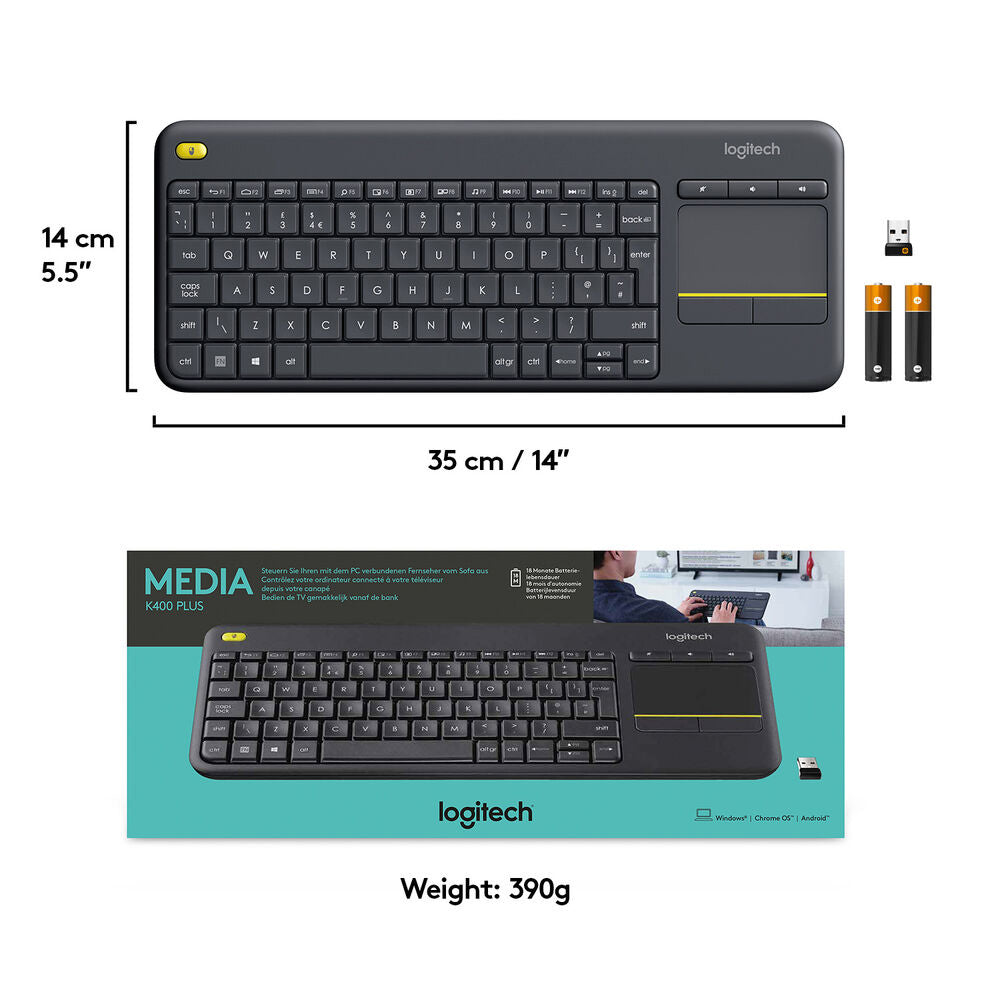 Logitech K400 PLUS Wireless Touch Keyboard