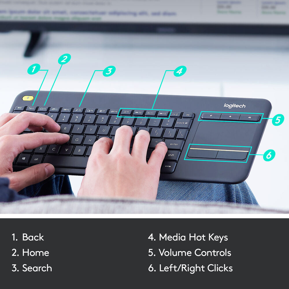 Logitech K400 PLUS Wireless Touch Keyboard
