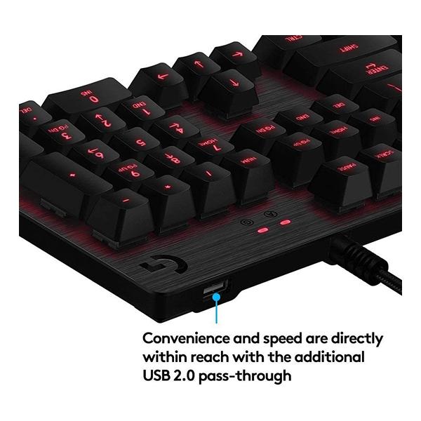 Logitech G413 Backlit Mechanical Gaming Keyboard with USB Passthrough – Carbon