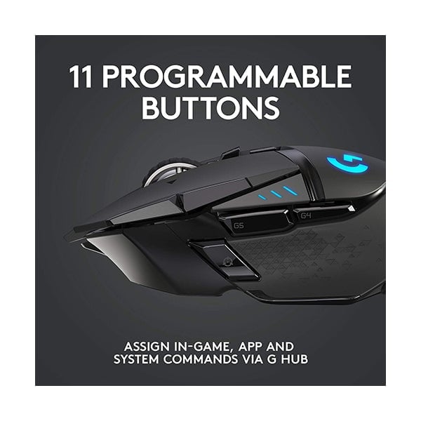 Logitech G502 Lightspeed Wireless Gaming Mouse with Hero 25K Sensor, Powerplay Compatible, Tunable Weights and Light sync RGB