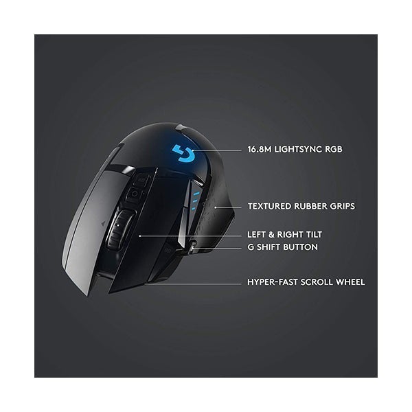 Logitech G502 Lightspeed Wireless Gaming Mouse with Hero 25K Sensor, Powerplay Compatible, Tunable Weights and Light sync RGB