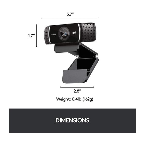 Logitech C922 Pro Stream Webcam 1080P Camera for HD Video Streaming & Recording 720P at 60Fps - 960-001088