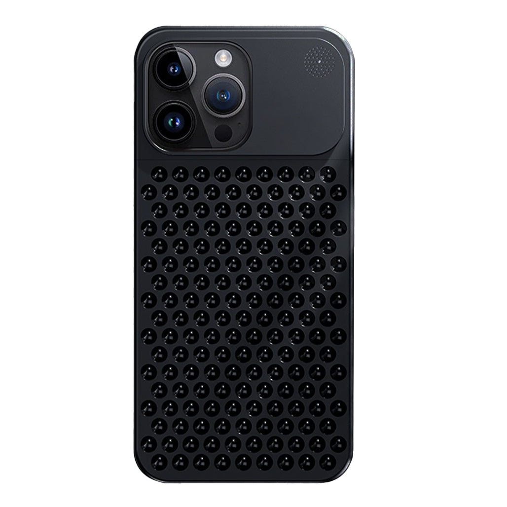 Metal Heat Dissipation Phone Case For iPhone 15 Pro Black