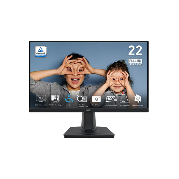 MSI PRO MP225 - 21.5 Inch - FHD - 1920 x 1080 IPS Panel - 100 Hz - Eye-Friendly Screen - Tilt-Adjustable