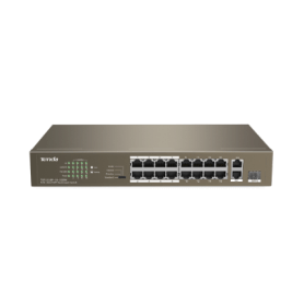 Tenda Switch Smart Poe 18 Ports 10/100 (16 Poe, 2 Gigabit uplink/1 SFP) Tef1118P-16-150W Unmanaged Rack