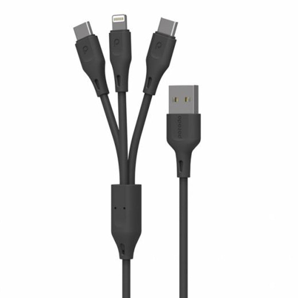 Porodo 3in1 USB Cable Lightning and Type-C