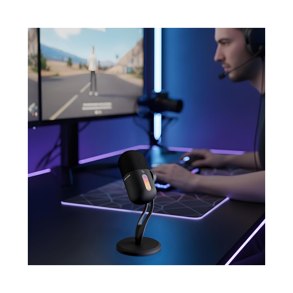 Porodo Gaming Condenser Microphone, USB-C Dynamic Microphone for Podcast Recording, PDX5MK06