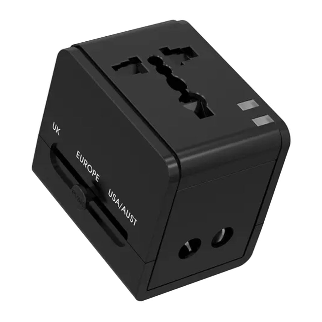 Porodo Blue Dual USB-A Universal Travel Adapter