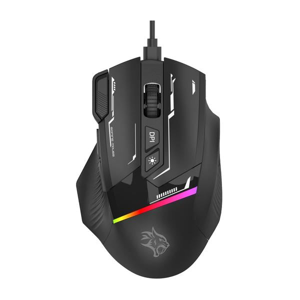 Porodo PDX321 Gaming 8D RGB Wired Mouse DPI 7200 - Black