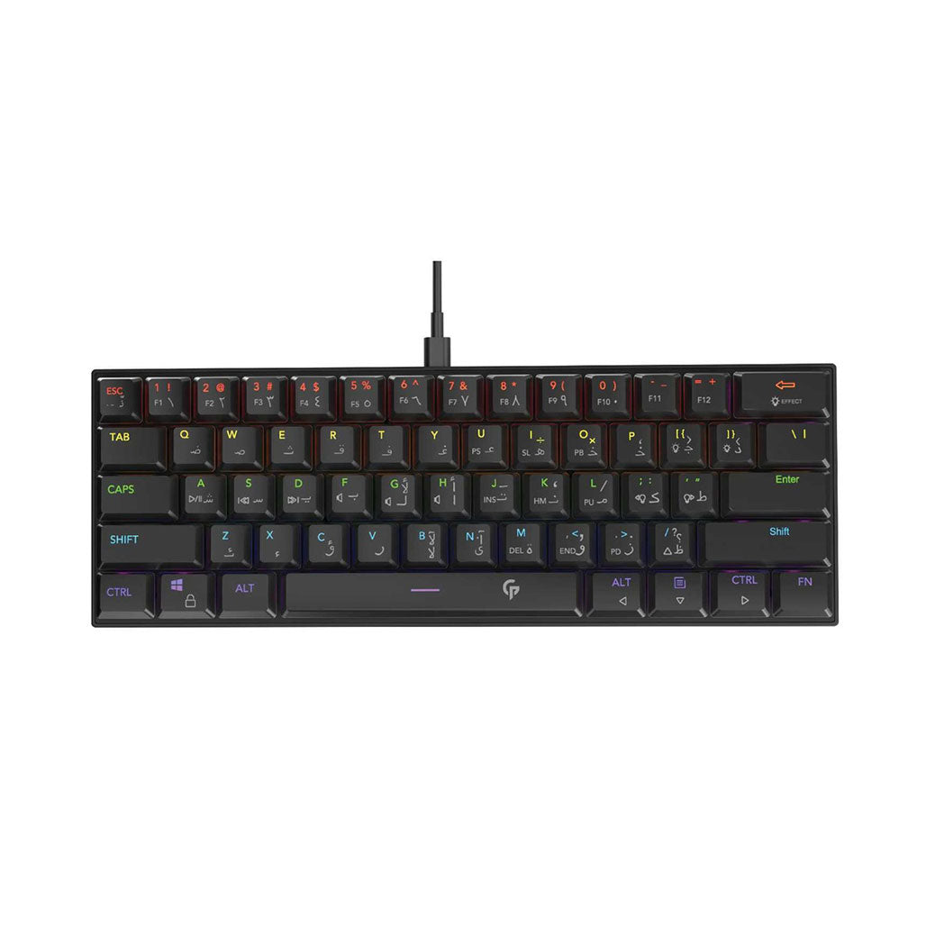 Porodo Low-Profile Mechanical TKL Keyboard Rainbow