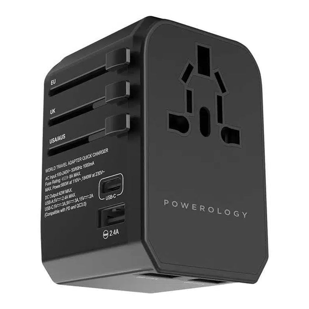 Powerology Universal Travel Adapter 2.4A + PD 45W