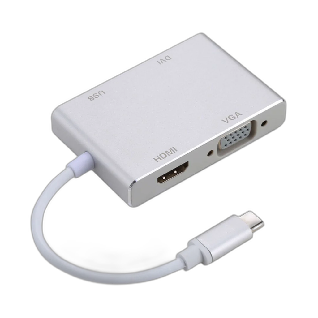 USB-C to VGA DVI HDMI & USB Adapter