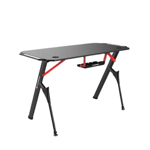 Dhybrid GD514 Premium Quality & stable design Gaming Desk with RGB LED Lighting, Carbon Fiber Texture, Cup and Headset Holder