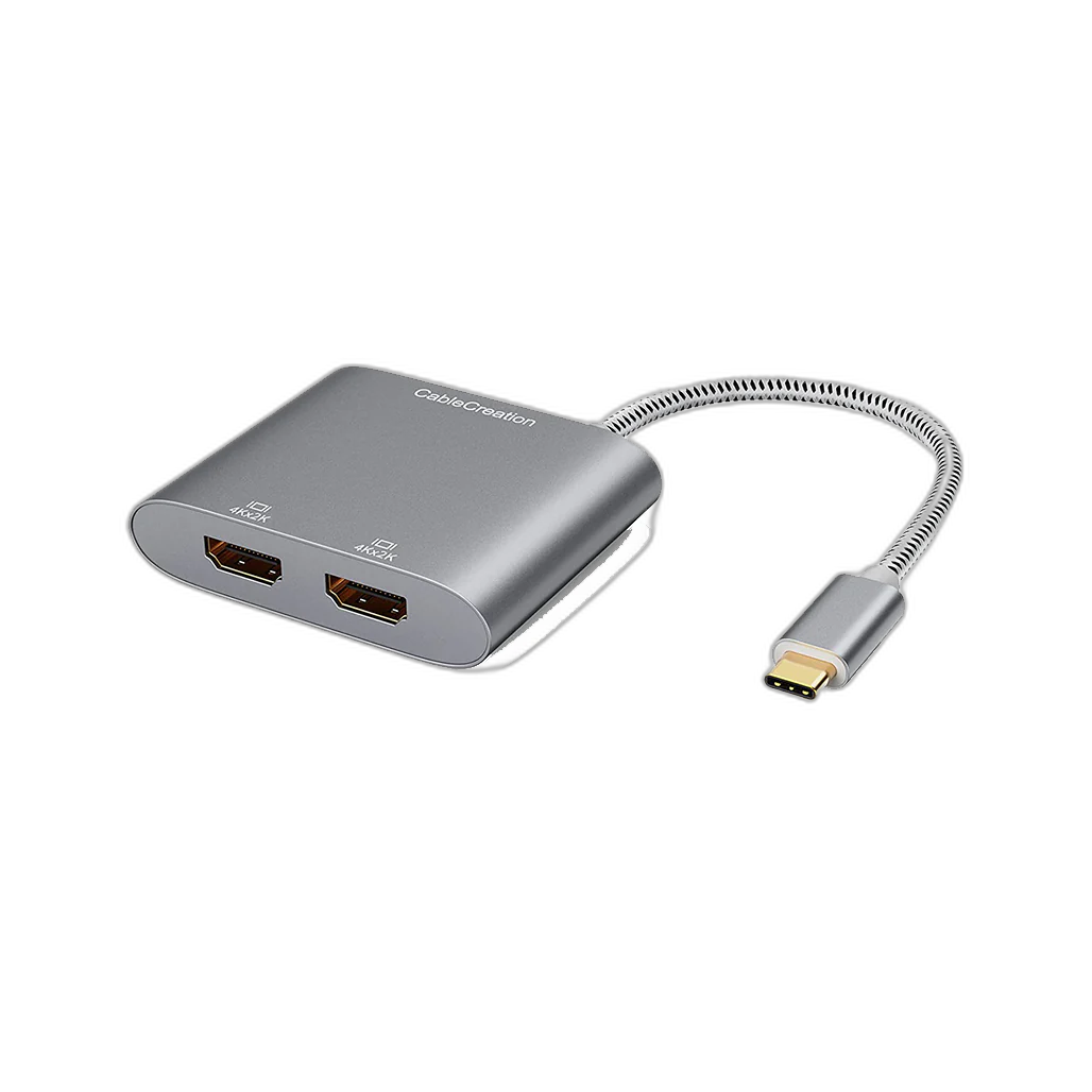 CableCreatoin USB Type-C Male To 2 Port HDMI 4K