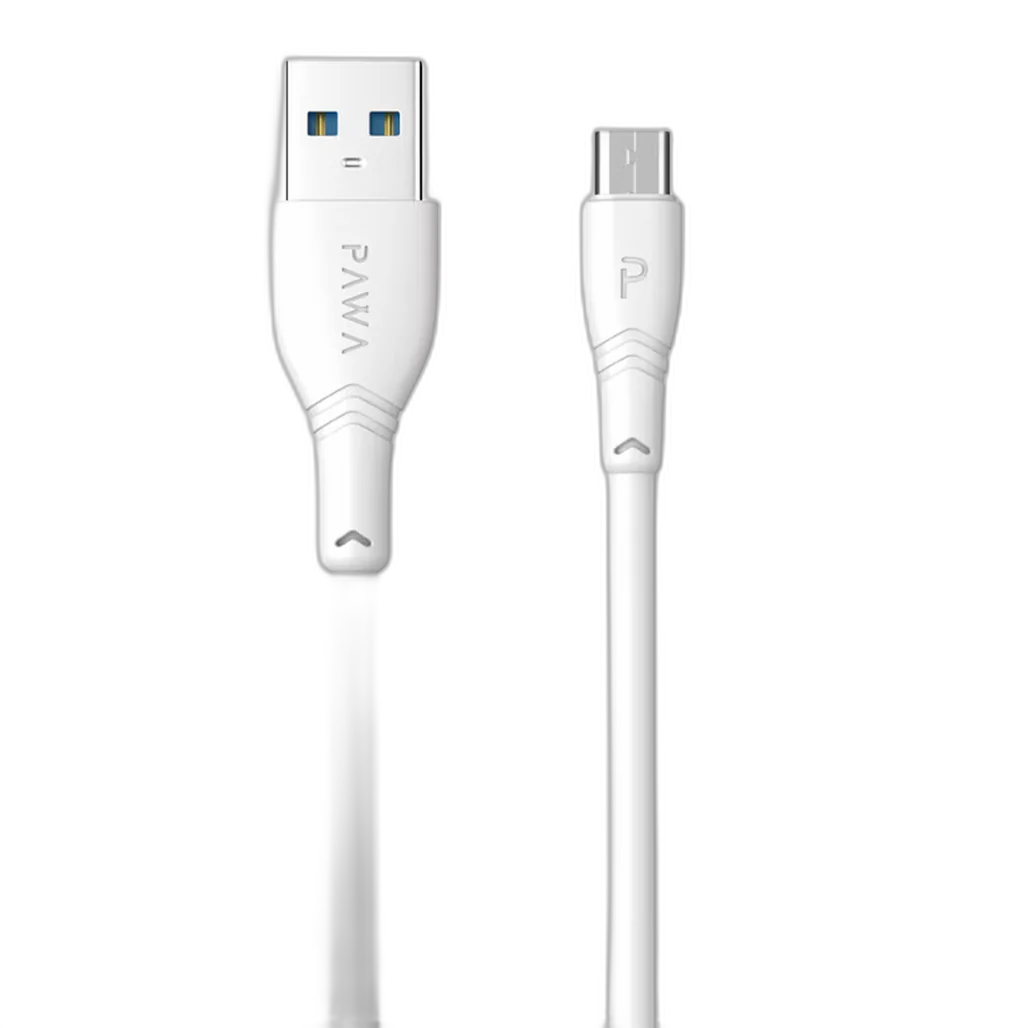 Pawa 4A Data & Quick Charging Micro USB Cable (2M / 4FT, White) — Fast Charge & High-Speed Data Transfer