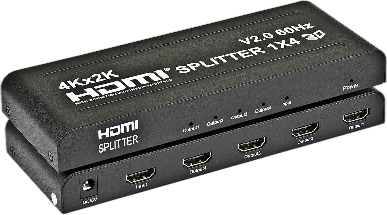 1x4 HDMI Splitter 4K 60Hz HDMI 2.0 HDR