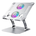 T 619 Laptop Stand – Stylish Silver Cooling Stand with RGB Fan