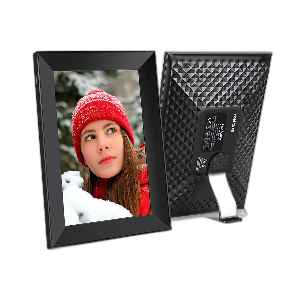 Feelcare Frameo 16GB WiFi Smart Digital Photo Frame to Send Photos from Anywhere in the World, IPS LCD Panel, Wall Mountable, Portrait & Landscape FULL HD 1920x1080 IPS DISPLAY, Wonderful picture 10.1" display, FRAMHNDP1008BLK