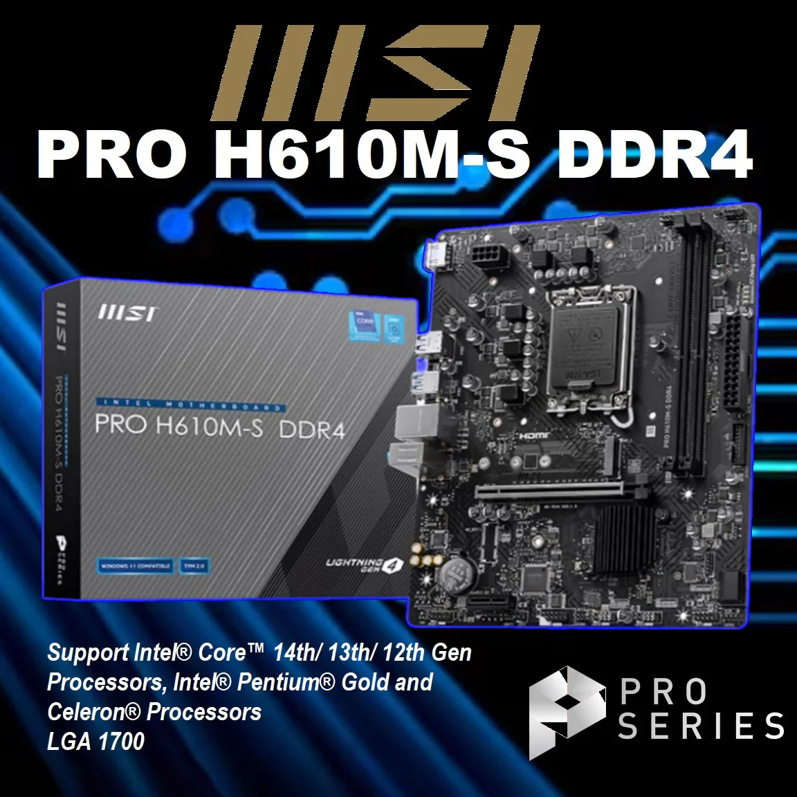 MSI PRO H610M-S DDR4 Motherboard
