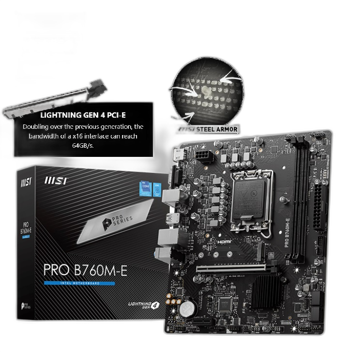 MSI Pro B760M-E DDR5 Motherboard