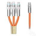 Porodo PD100W - 3-in-1 Cable 180 Degrees Rotation: 1.2M - Orange