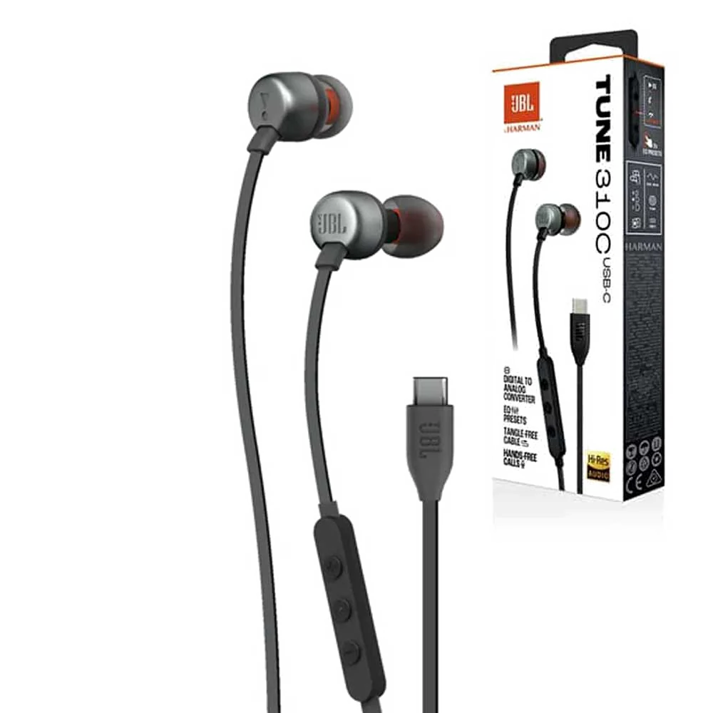 JBL Tune 310C Wired Earphones Black