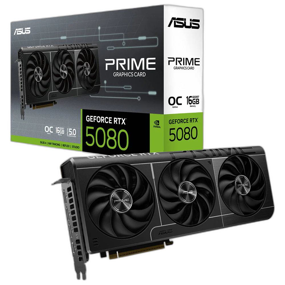 ASUS Prime Geforce RTX 5080 16GB GDDR7 90YV0LX0-M0NA00 Triple Fans