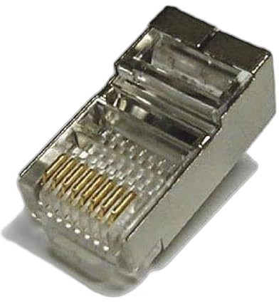 YD 100 Pack Metal RJ45 CAT5E Crimp Connector RJ-45 8P8C Ethernet Network CAT5E CAT Modular Network Cable Plug Connector