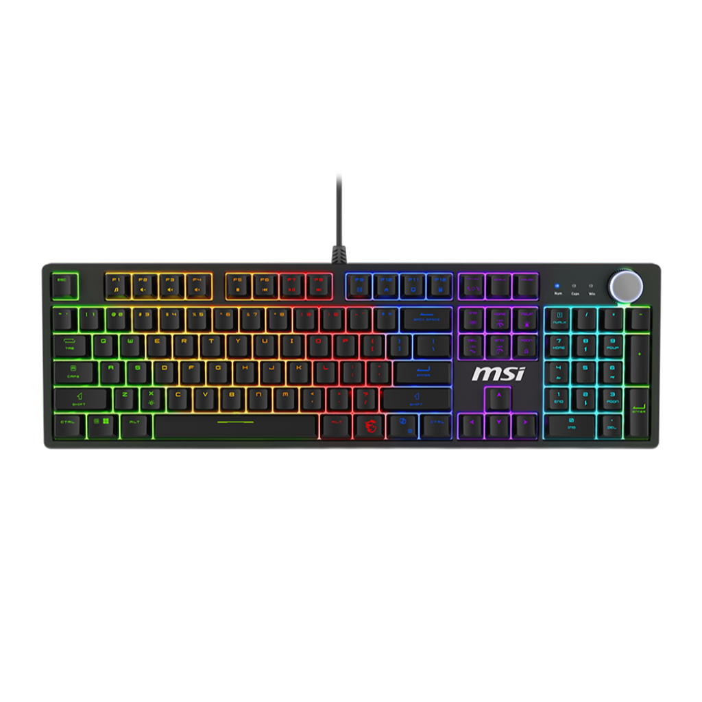 MSI Forge GK320 Wired Gaming Keyboard, Ergonomic floating keycap, BLUE switches