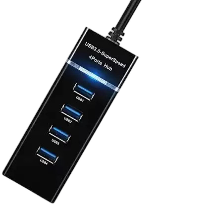 USB 3.0 Hub 303 4 Port With 1.2m Cable , Portable Data Board For Smart Devices , Universal Compatibility , Transfer Speed Up To 5Gbps