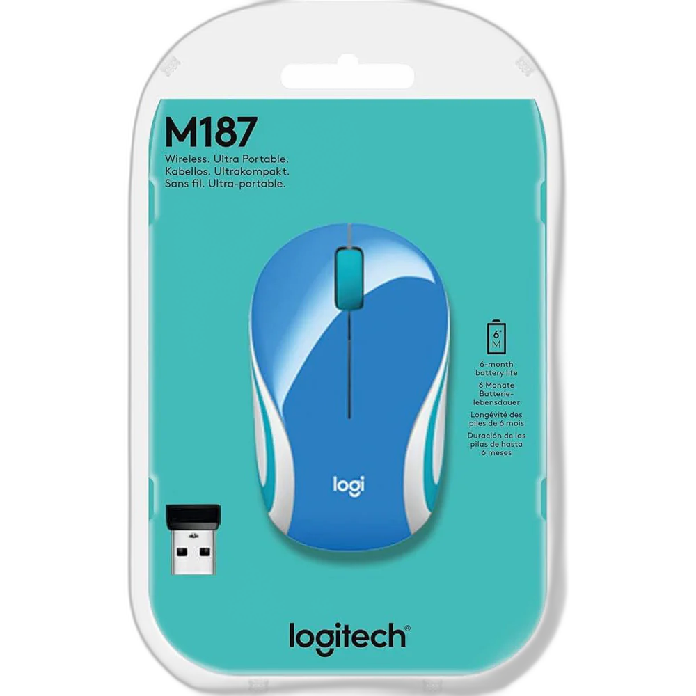 Logitech M187 Wireless Mouse Blue 910-002733