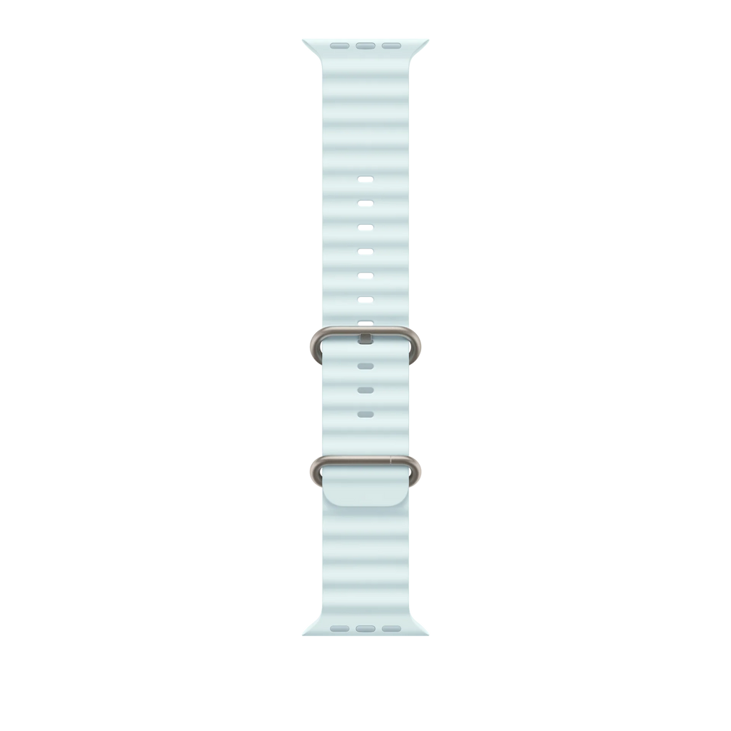 Apple 49mm Ice Blue Ocean Band - Natural Titanium Finish
