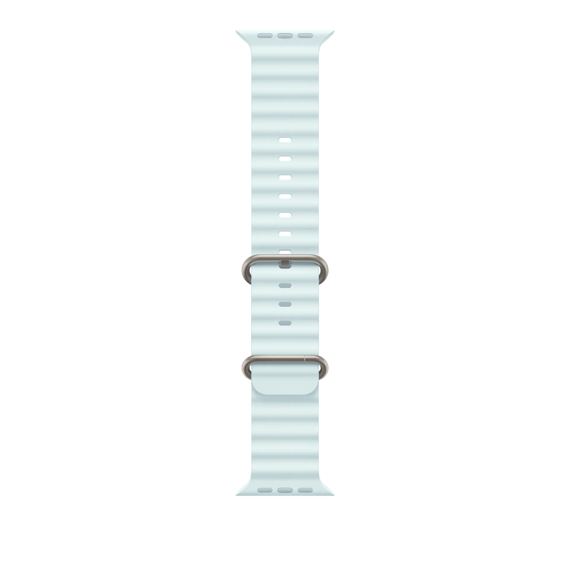 Apple 49mm Ice Blue Ocean Band - Natural Titanium Finish