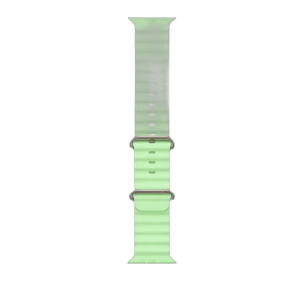 Apple 49mm Neon Green Ocean Band - Natural Titanium Finish