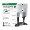 UGREEN USB-A to Lightning Braided Cable & Aluminum Body, MFI Apple Certified, Fast Charging 1.5M, 2M - US199 60162 60157 60158
