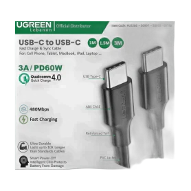 Ugreen Cable Usb-C To Usb-C Pd60W Fast Charge & Data 50997